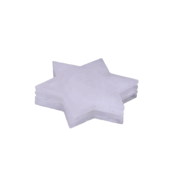 Resin White Swirl Star of David Coasters 4pk