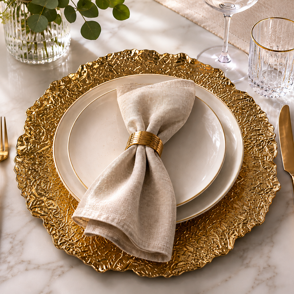 Textured Charger Plates 4pk