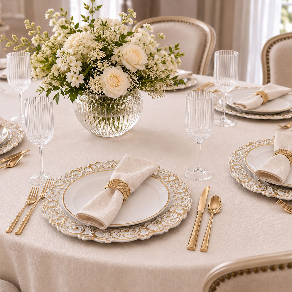 Gold Filigree Charger Plates 4pk