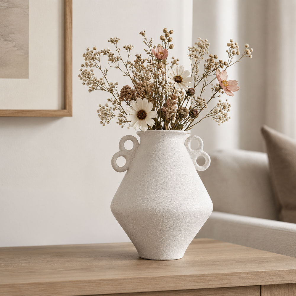 Ceramic Vase with Loop Handles Design
