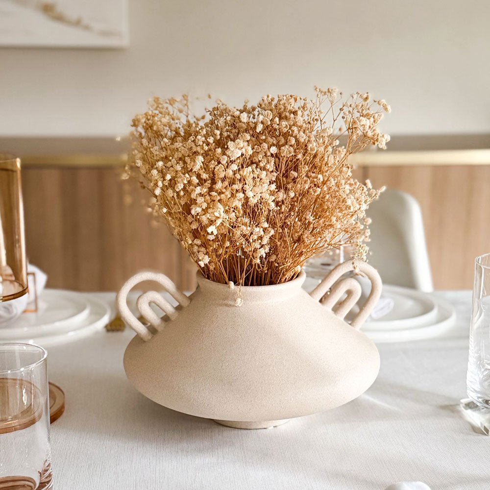 Ceramic Vase with Double Handles Design