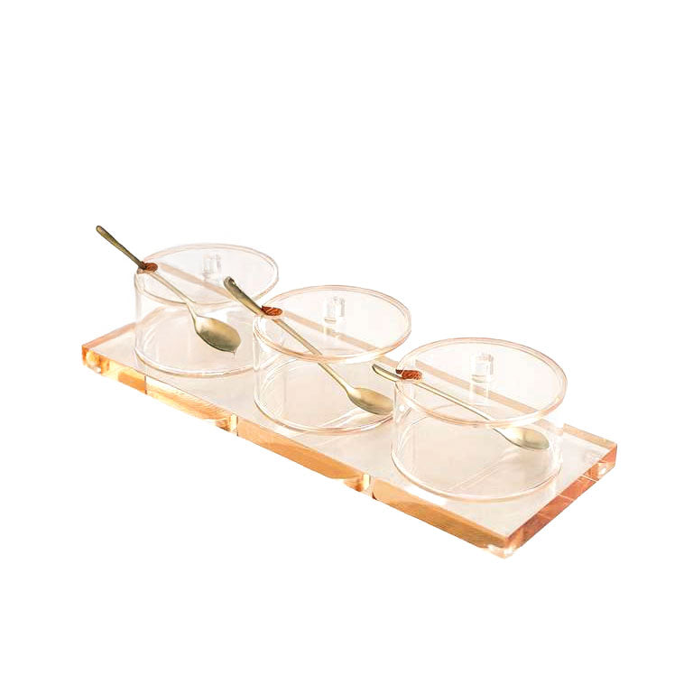 Amber Lucite Dip Bowls