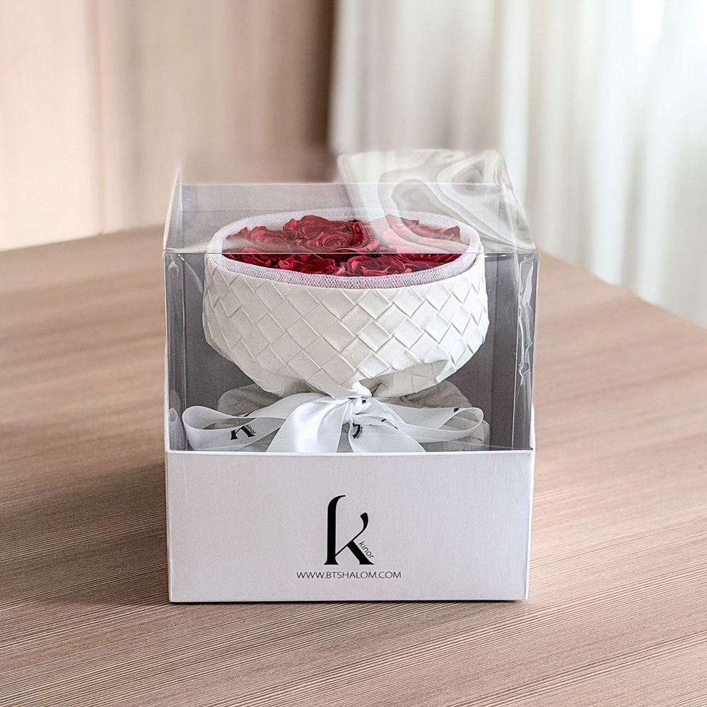 Leather Bouquet with Preserved Roses