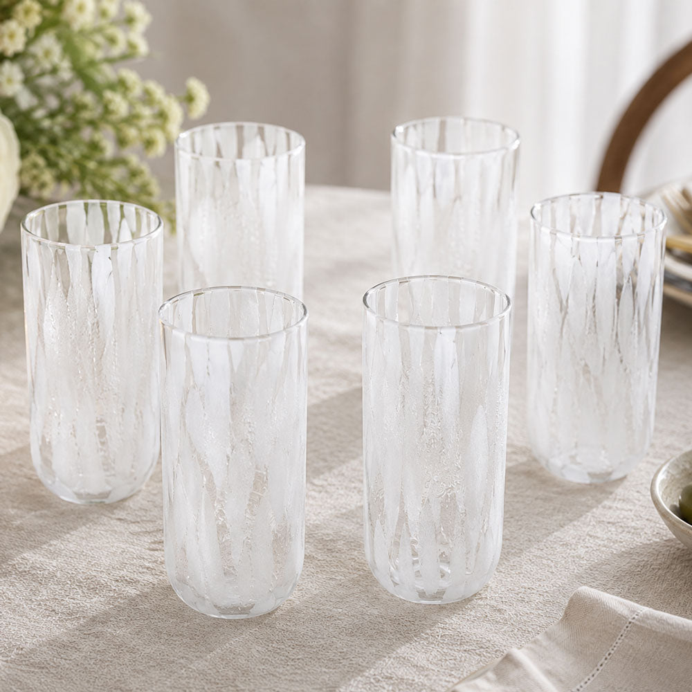Stained White Highball Glasses 6pk