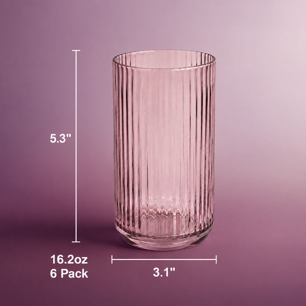 Ribbed Highball Glasses 6pk