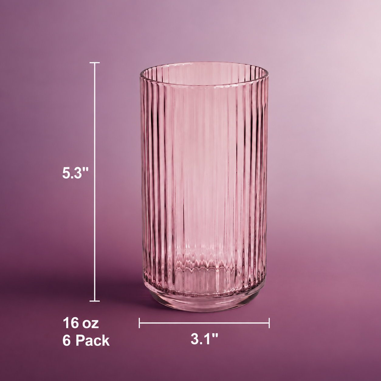 Ribbed Highball Glasses 6pk