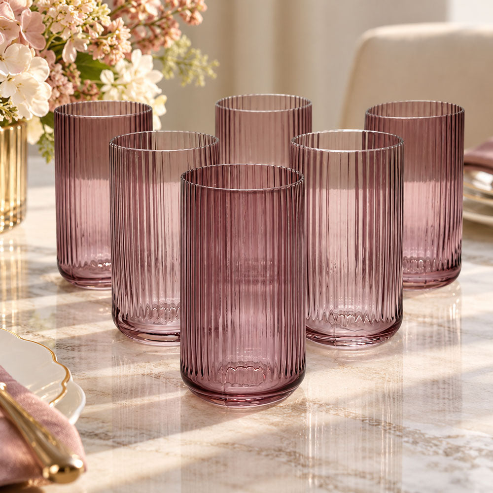 Ribbed Highball Glasses 6pk