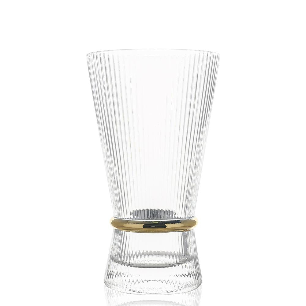 Ribbed Highball Glasses with Band 6pk