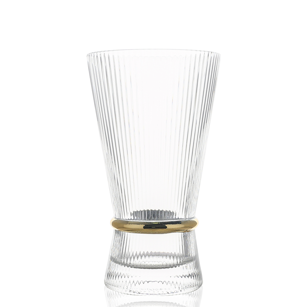 Ribbed Highball Glasses with Band 6pk