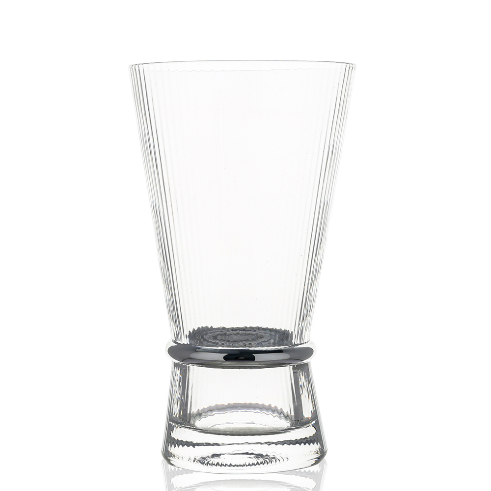 Ribbed Highball Glasses with Band 6pk
