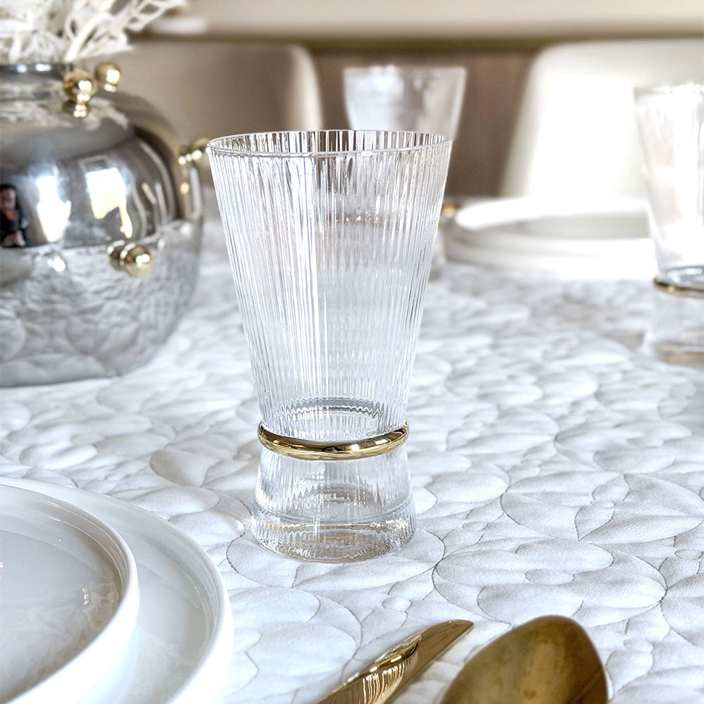 Ribbed Highball Glasses with Band 6pk