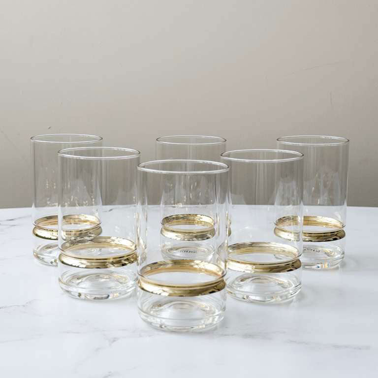 Highball Glasses with Band 6pk