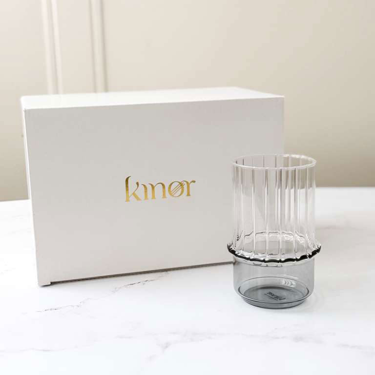 Colored Base & Ribbed Highball Glasses 6pk