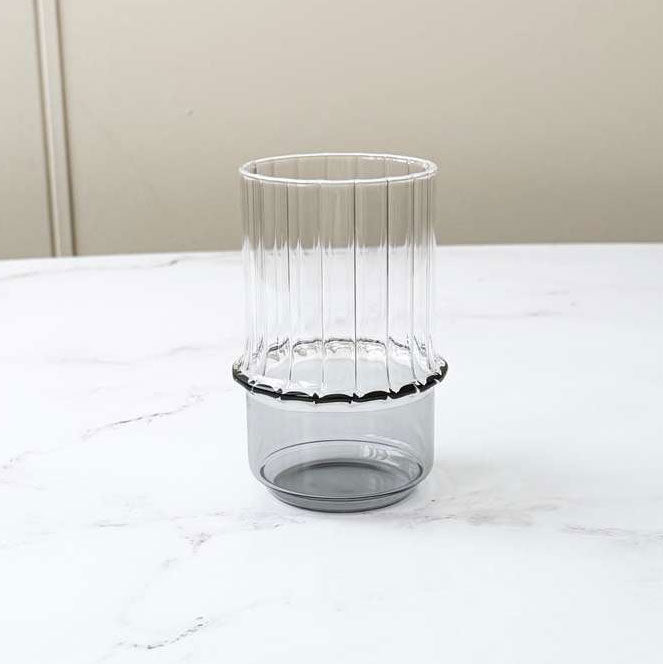 Colored Base & Ribbed Highball Glasses 6pk