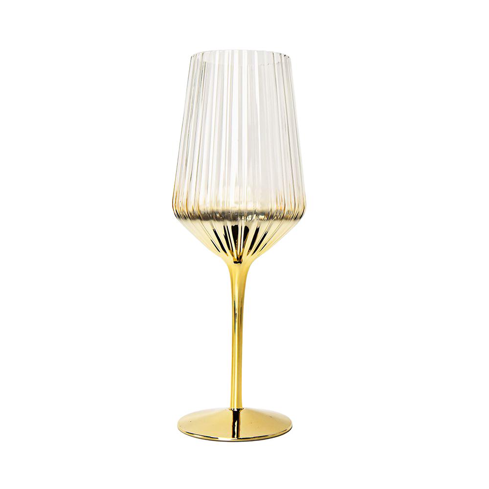 Gold Stained Stem Wine Glasses 6pk