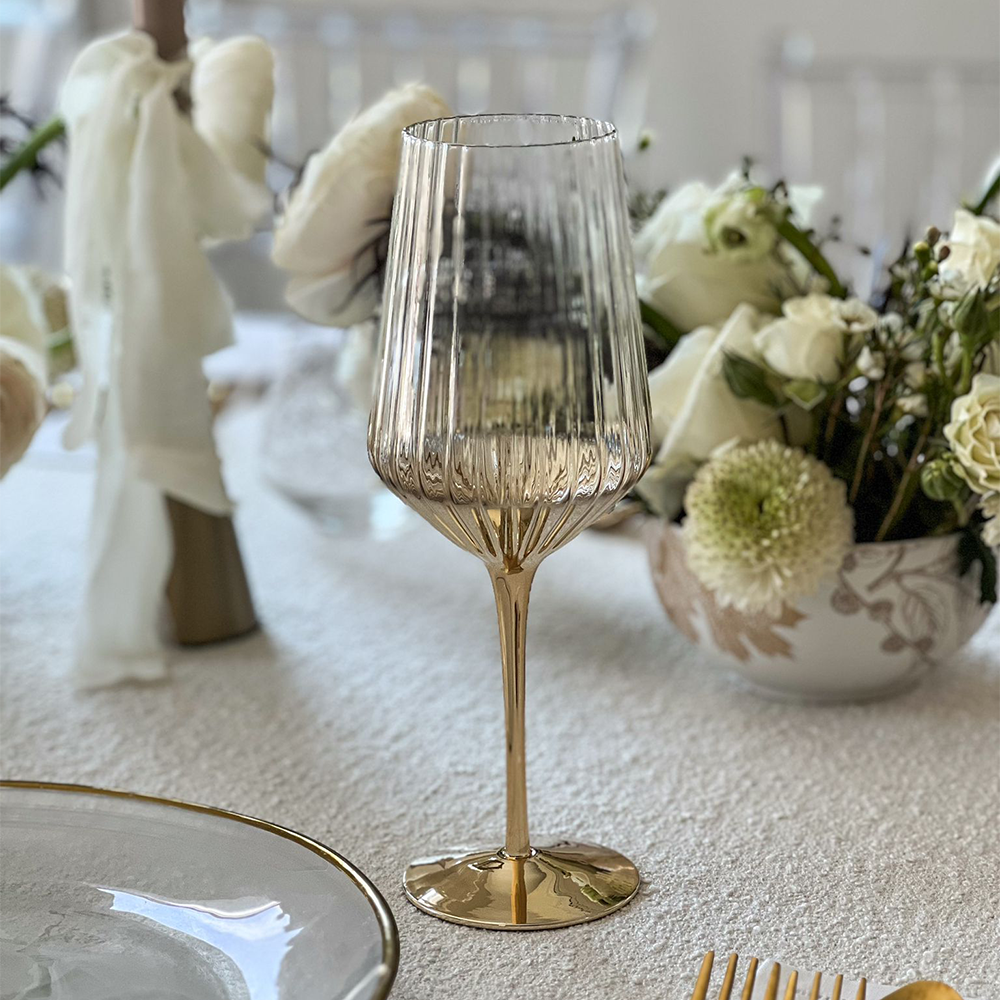 Gold Stained Stem Glasses 6pk