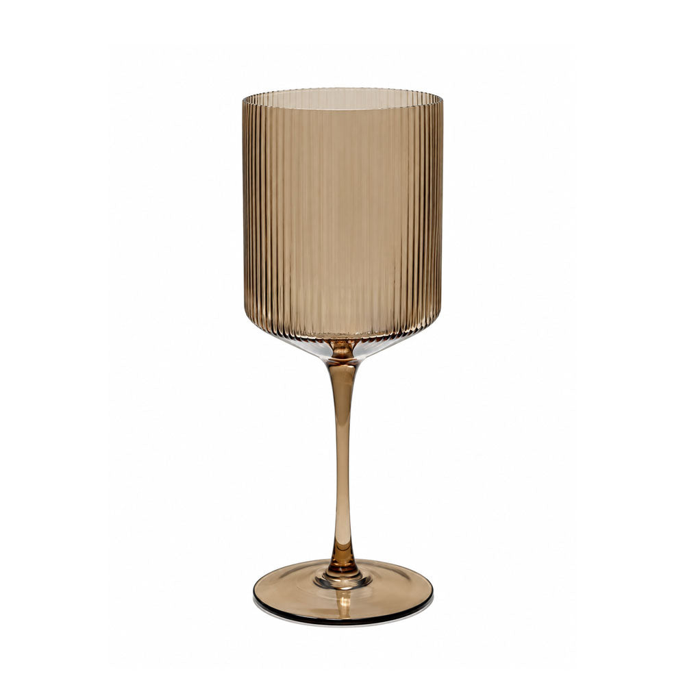 Ribbed Stem Wine Glasses 6pk
