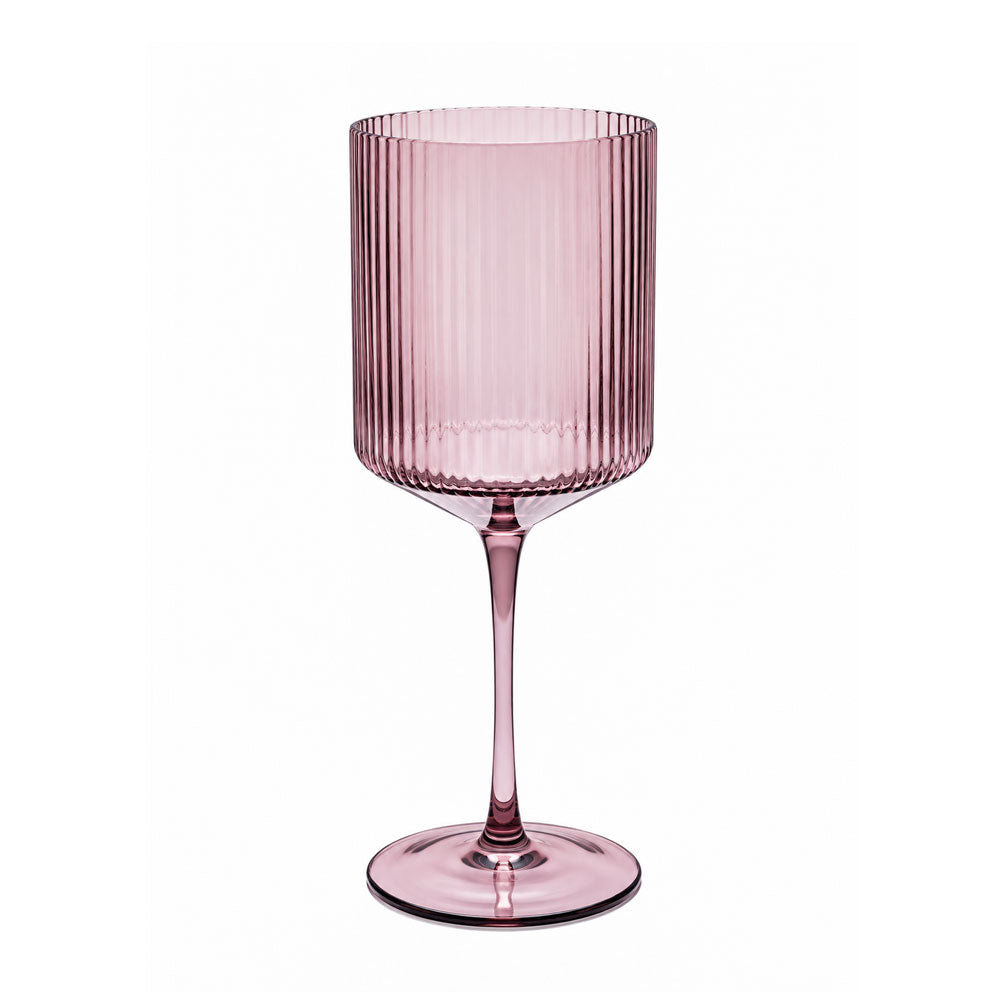 Ribbed Stem Wine Glasses 6pk