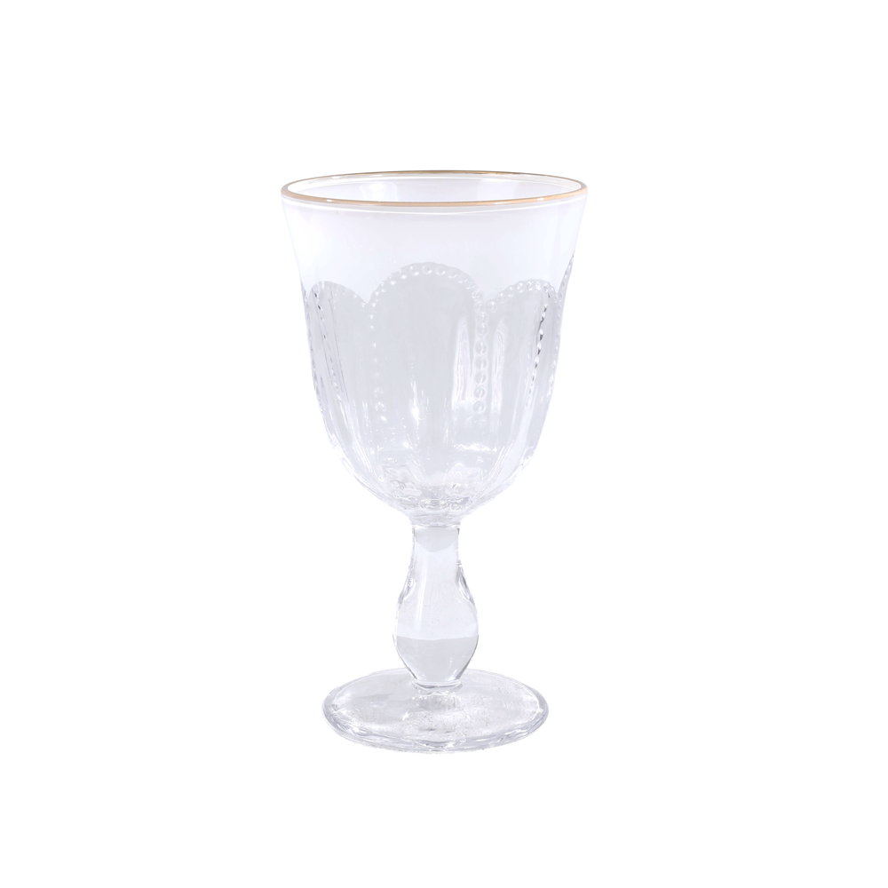 Wine Stem Glass with Gold Rim 6pk