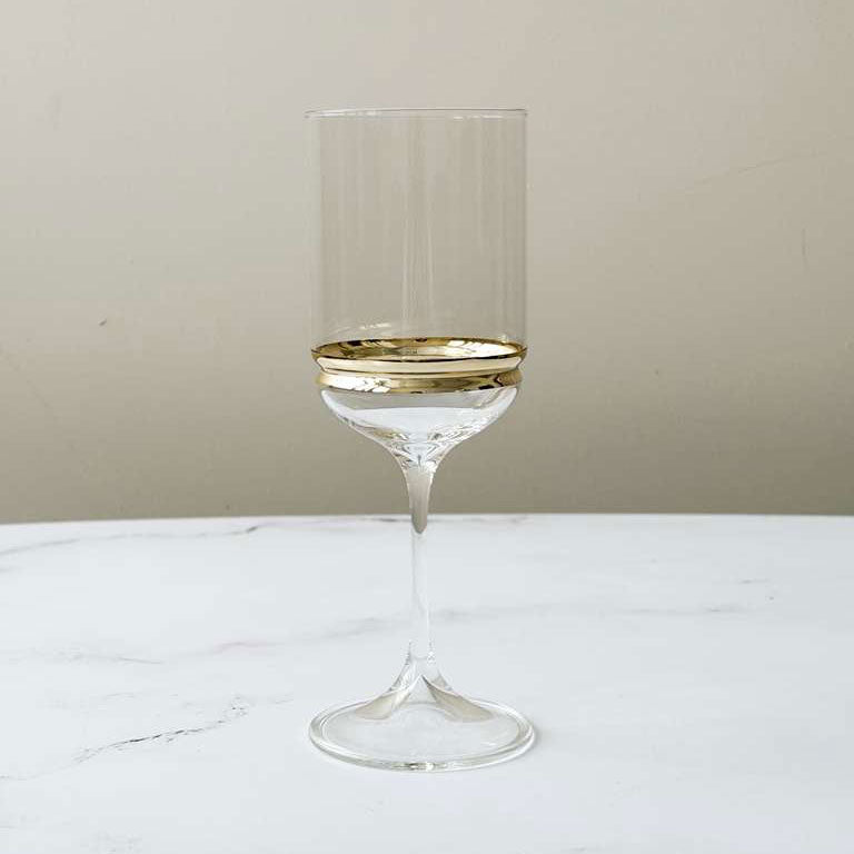 Stem Wine Glasses with Band 6pk
