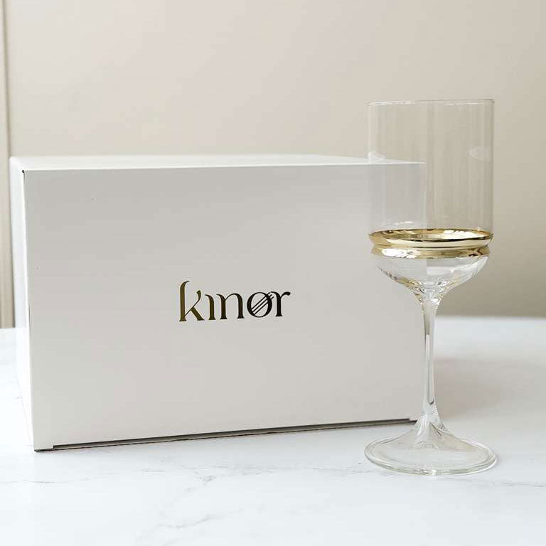 Stem Wine Glasses with Band 6pk