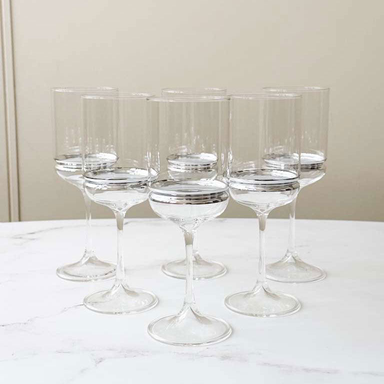 Stem Wine Glasses with Band 6pk