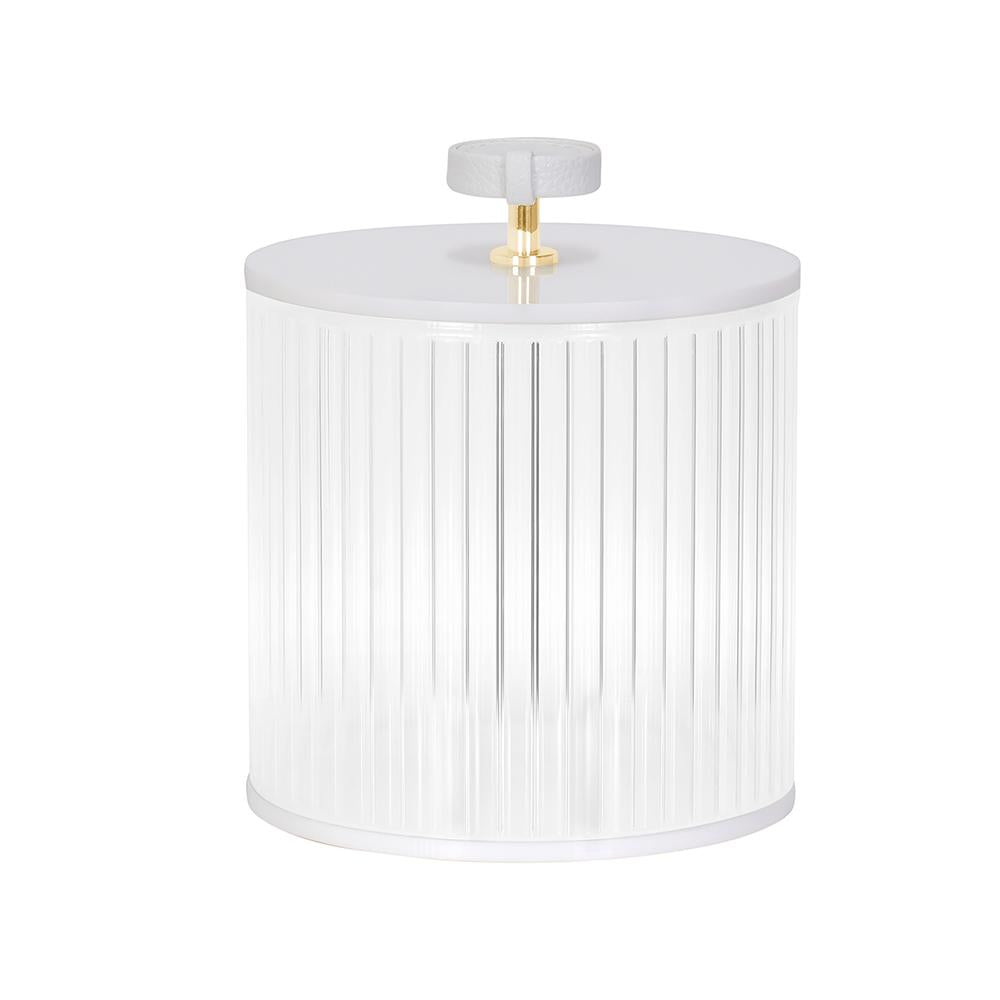 Corrugated Lucite Cookie Jar with Leatherette Handle