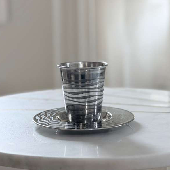 Kiddush Cup with Wave Design
