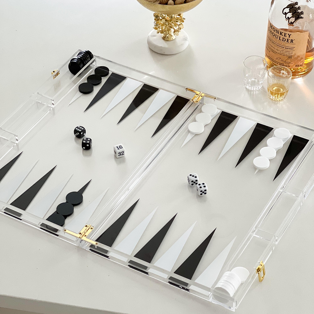 Lucite Backgammon Game