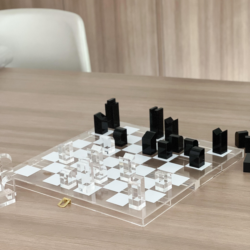 Lucite Foldable Chess Game