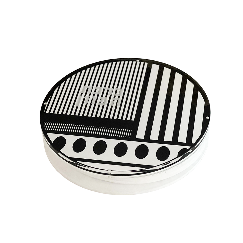 Lucite Black & White Round Bencher Set 8pk