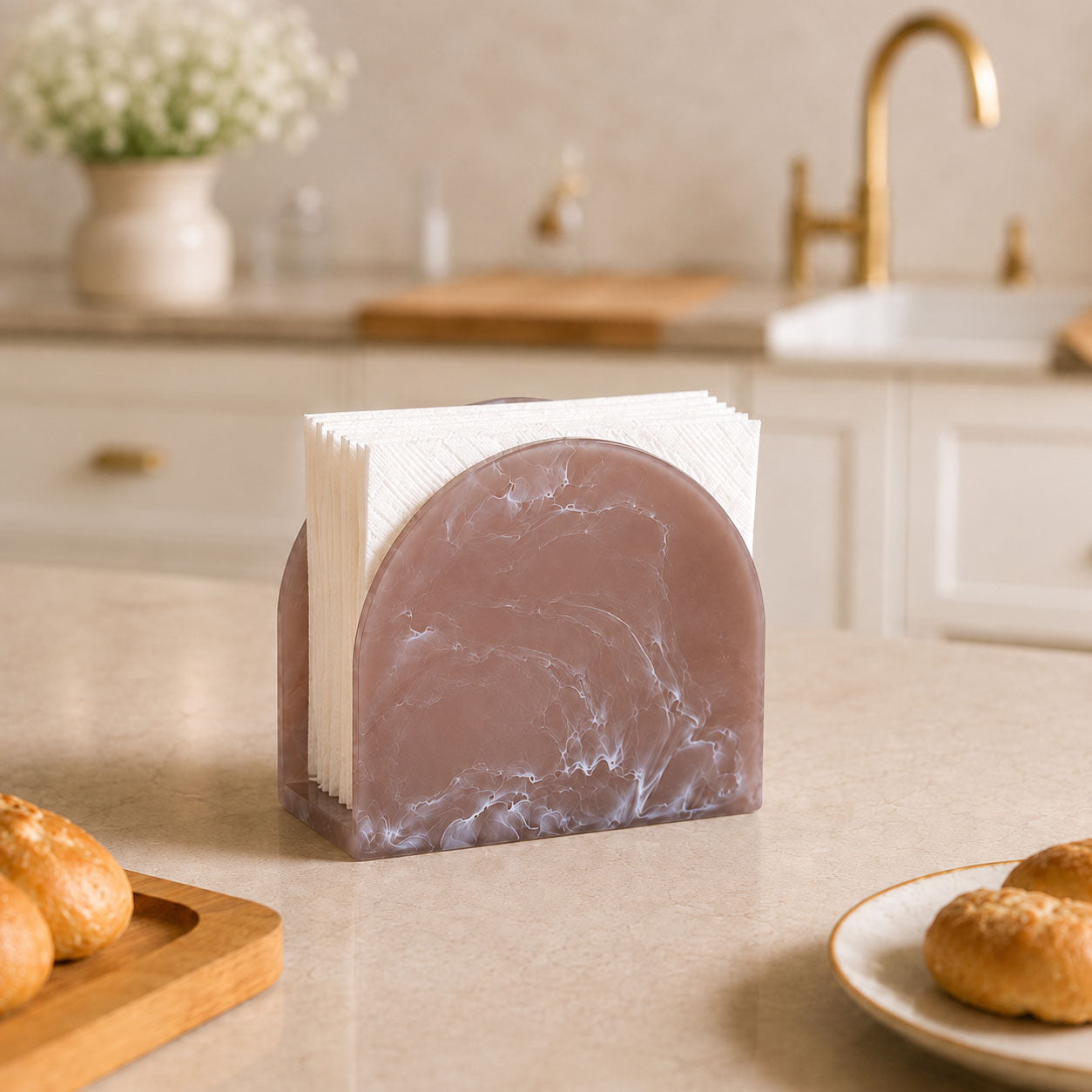 Resin Taupe Meadow Napkin Holder