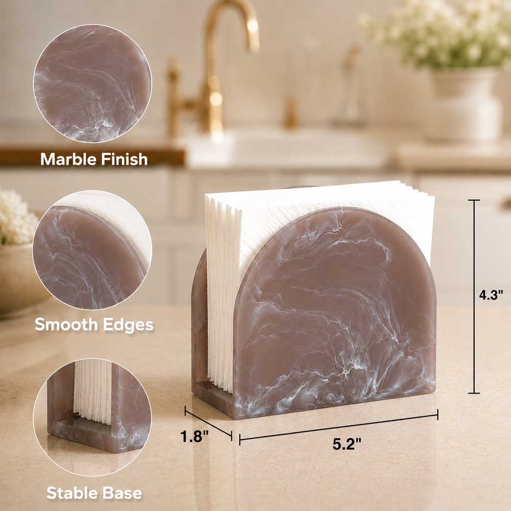 Resin Taupe Meadow Napkin Holder