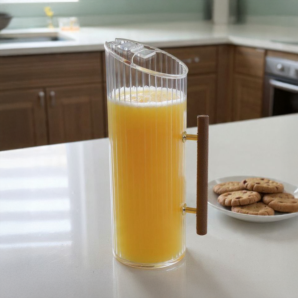 Corrugated Lucite Pitcher with Leatherette Handle