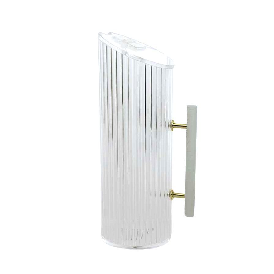 Corrugated Lucite Pitcher with Leatherette Handle