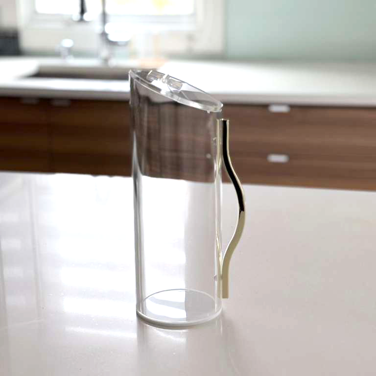 Lucite Pitcher with Gold Handle