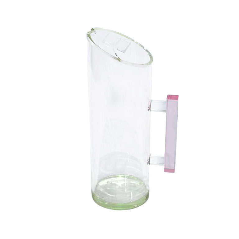 Green Lucite Pitcher with Pink Handle