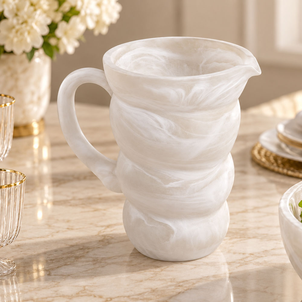 Resin Snow Drift Curved Pitcher