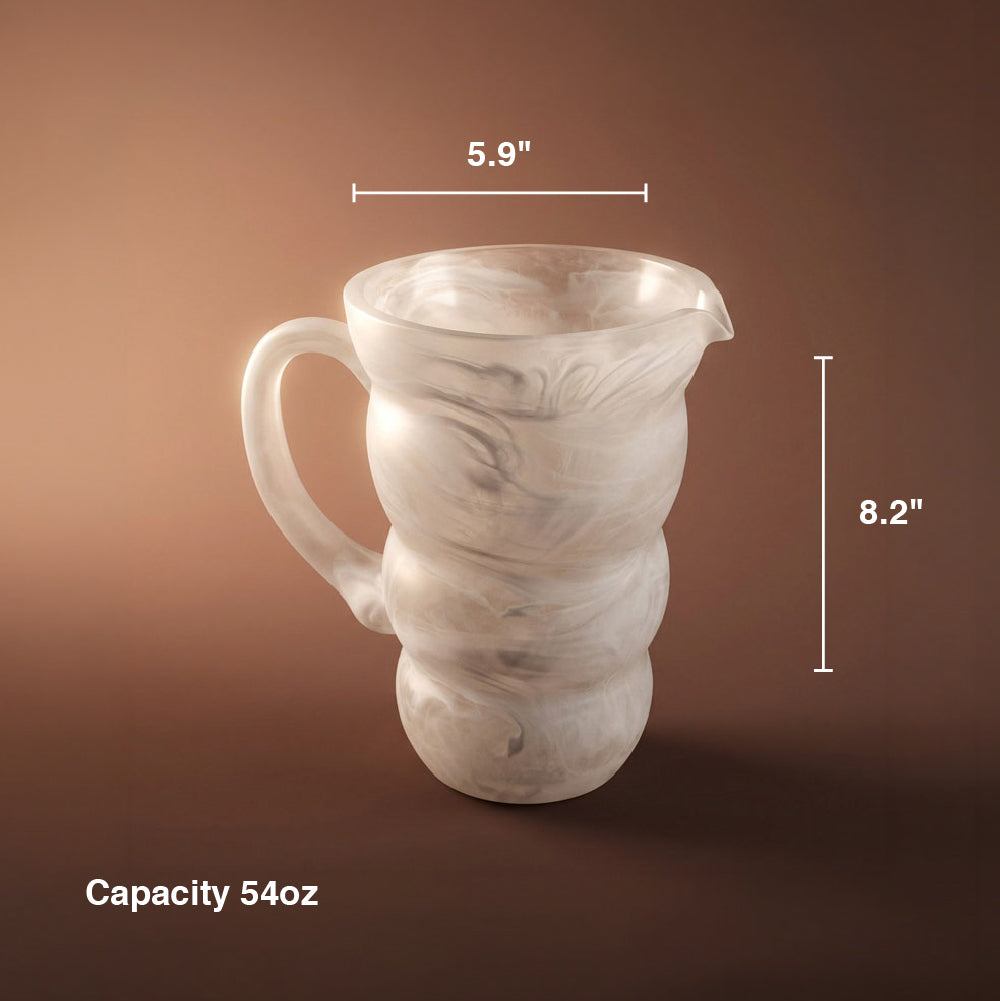 Resin Snow Drift Curved Pitcher