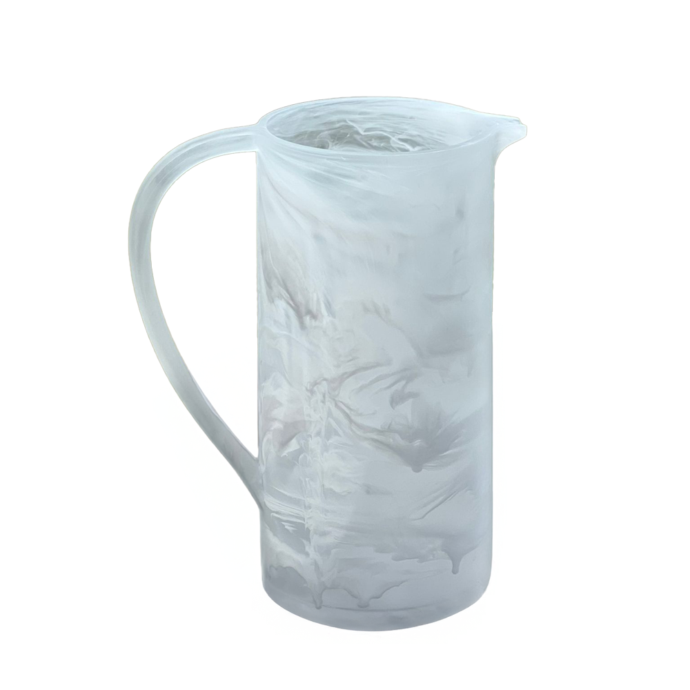 Resin White Swirl Pitcher