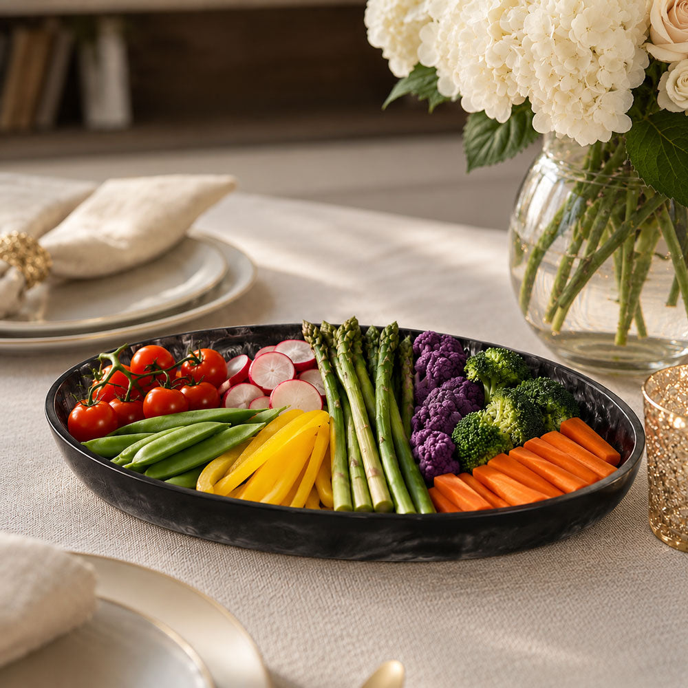 Resin Black Serving Tray