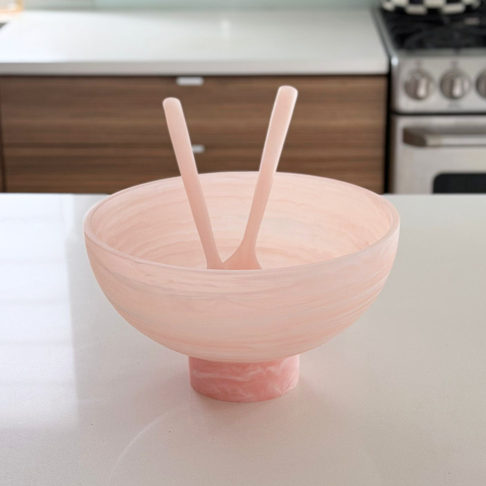 Resin Rose Haven Raised Salad Bowl