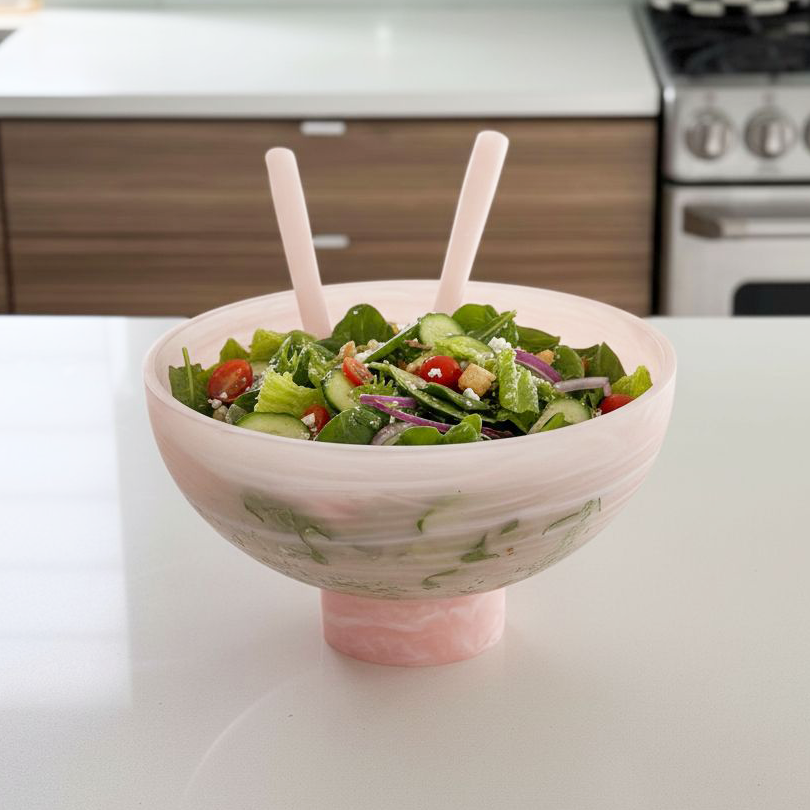 Resin Rose Haven Raised Salad Bowl