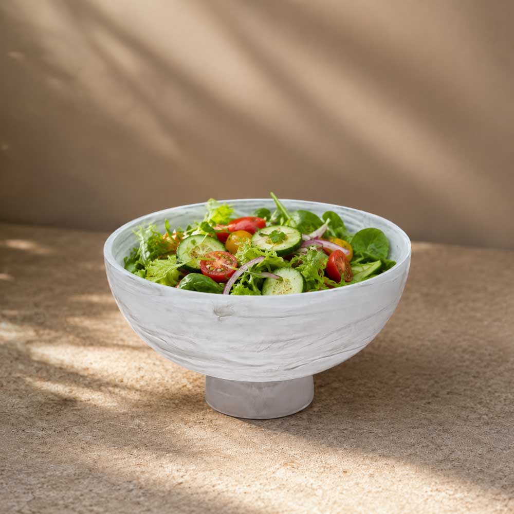 Resin Snow Drift Raised Salad Bowl