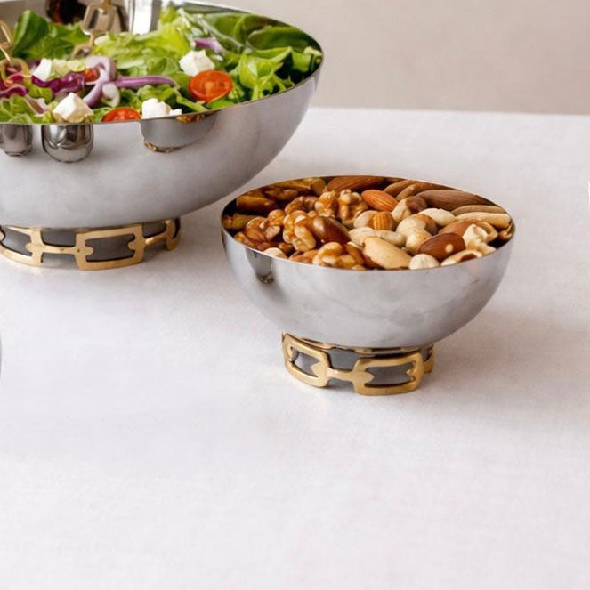 Luxe Linked Stainless Steel Bowl