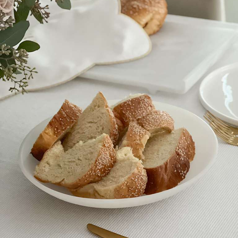 Resin White Swirl Salad Bowl