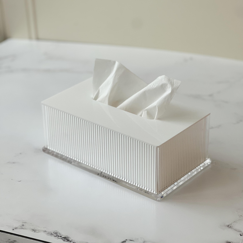 Lucite Corrugated Tissue Box