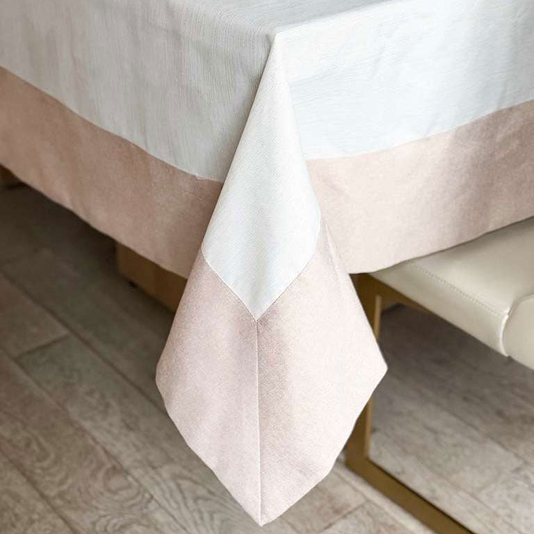 Shimmer Weave Tablecloth with Beige Edging Tablecloth