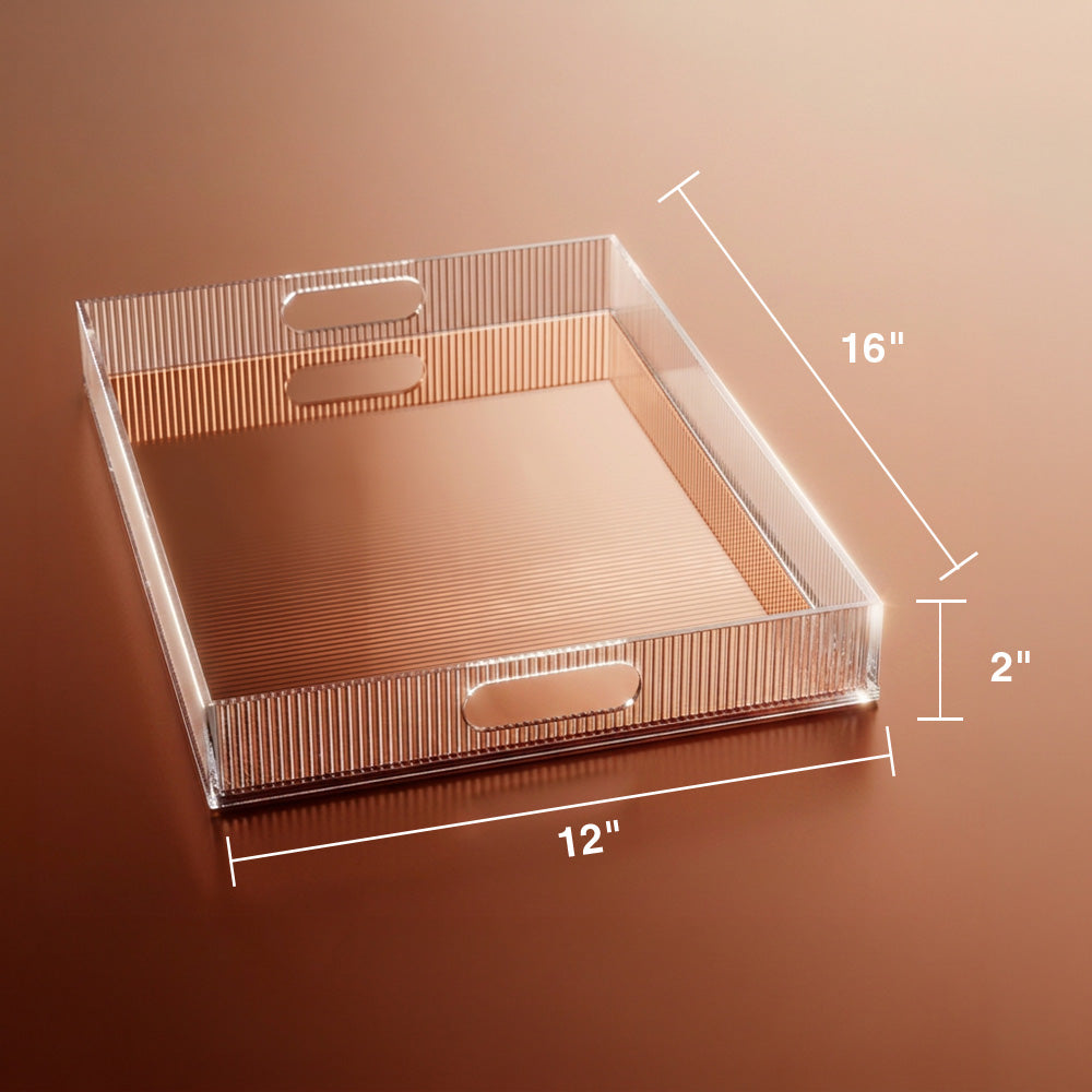 Amber Corrugated Lucite Tray