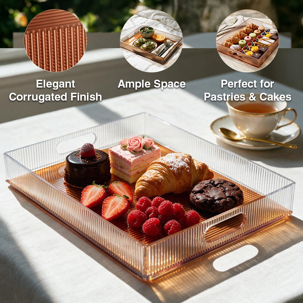Amber Corrugated Lucite Tray